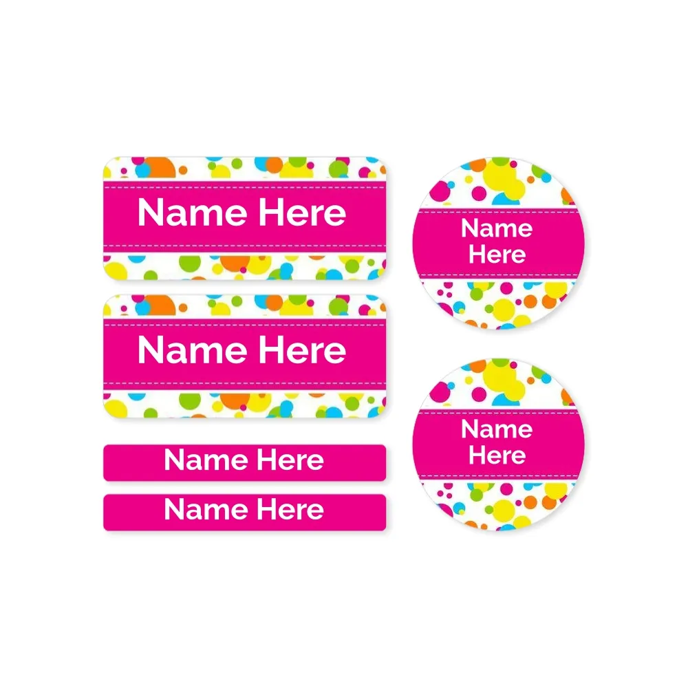 Bubbles Mixed Name Label Pack - Image 3