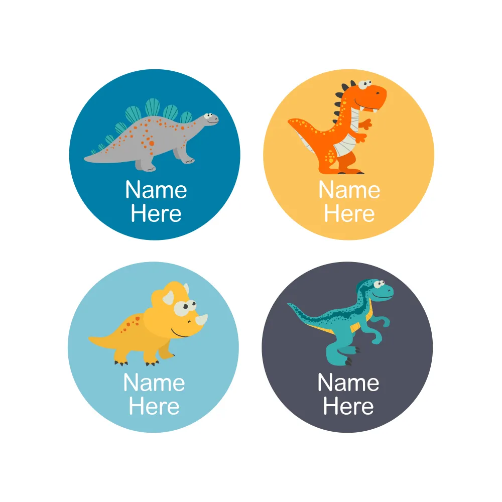 Dinosaur Round Name Labels - Image 7