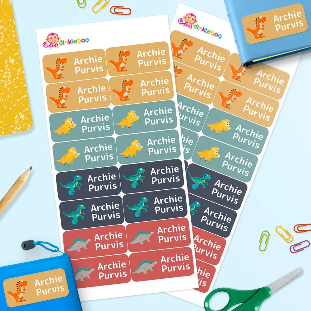Dinosaurs Rectangle Name Labels - Image 2
