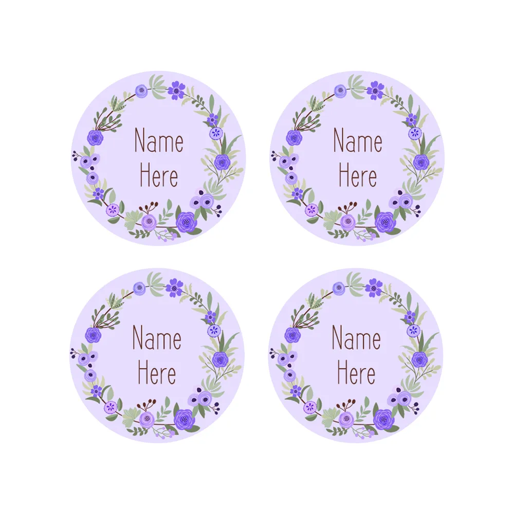 Flower Wreath Round Name Labels - Image 6