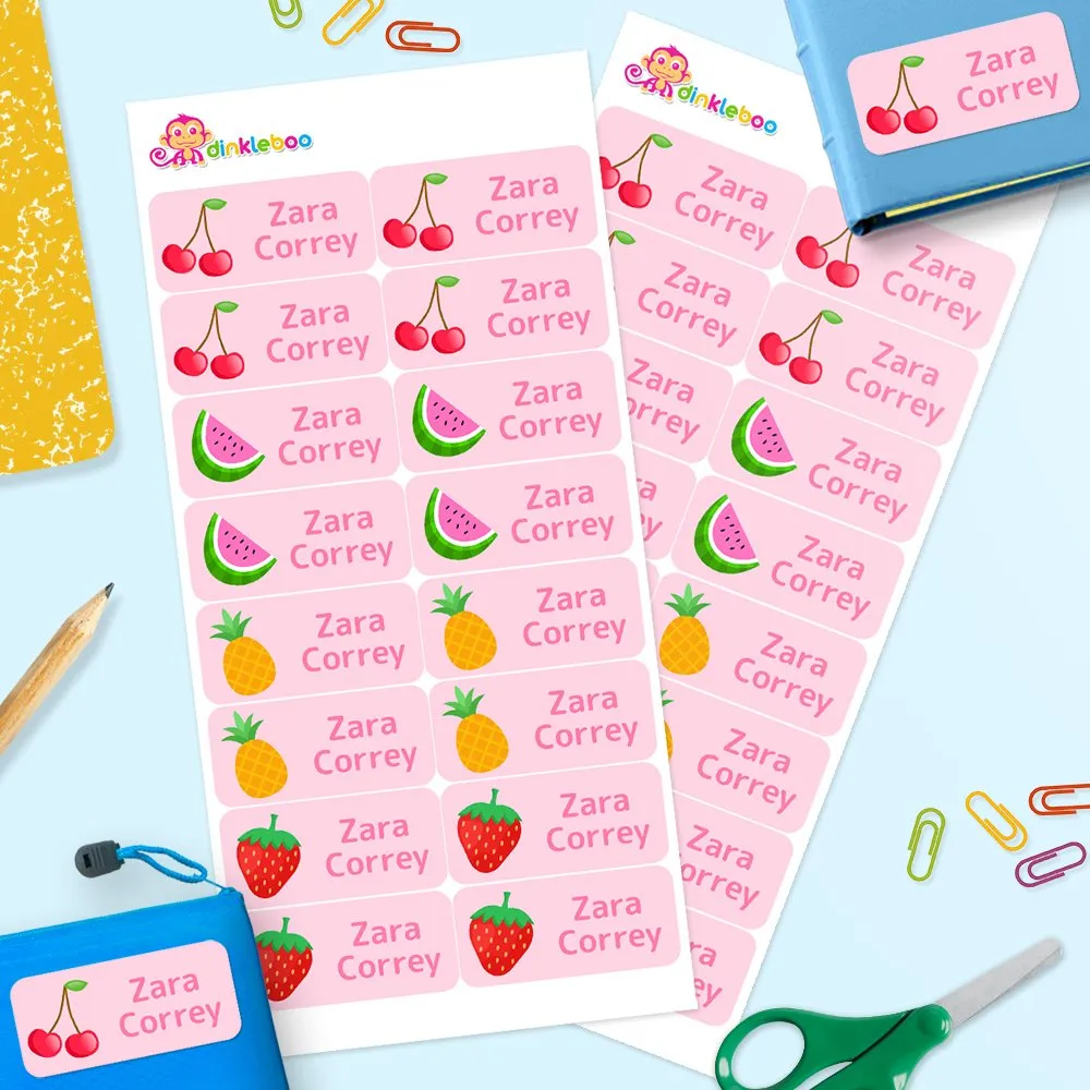 Fruit Rectangle Name Labels