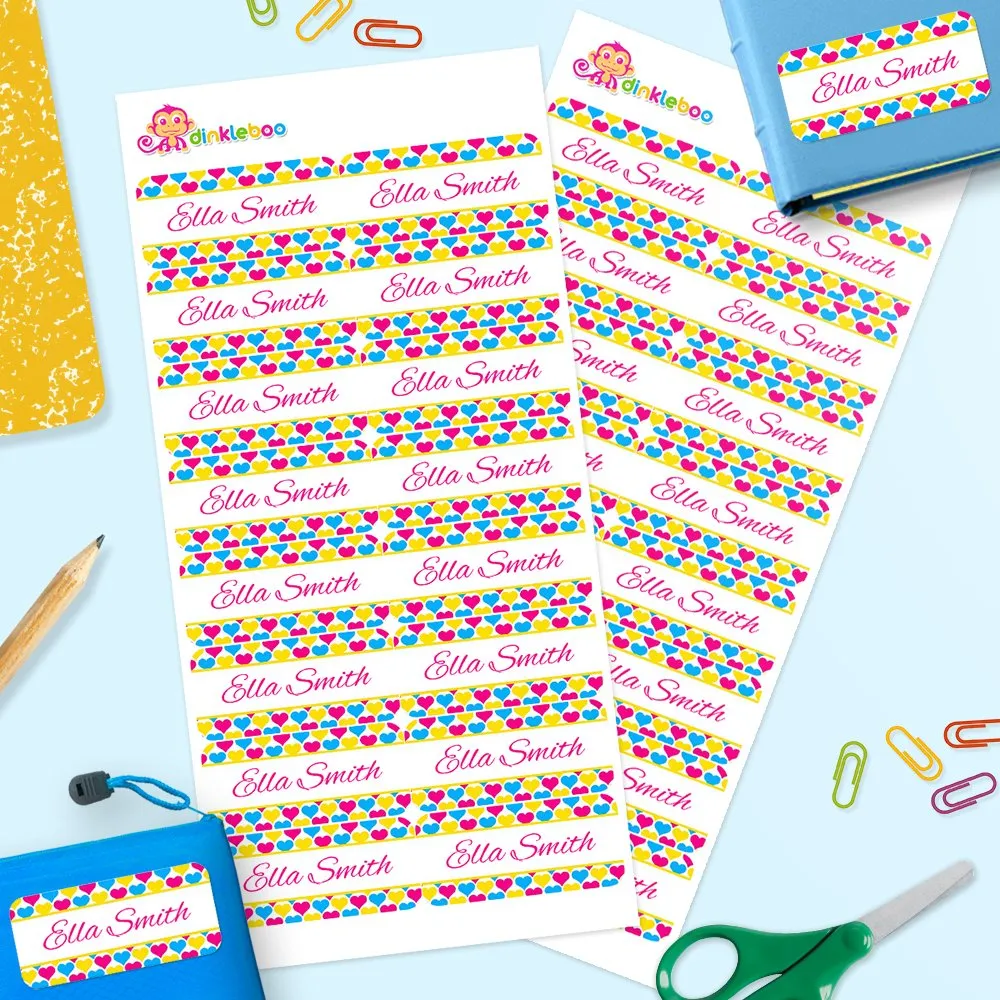 Hearts Rectangle Name Labels - Image 2