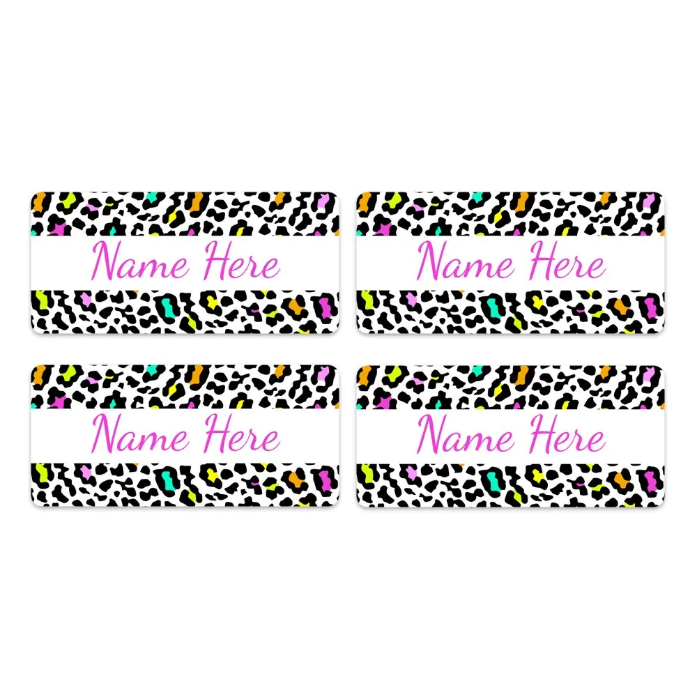 Leopard Print Rectangle Name Labels - Image 3