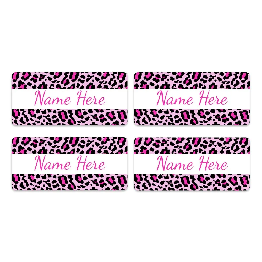 Leopard Print Rectangle Name Labels - Image 4