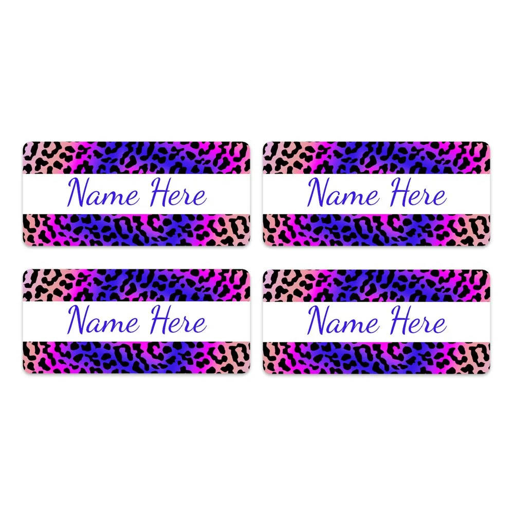 Leopard Print Rectangle Name Labels - Image 5