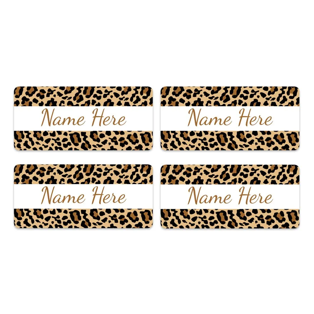 Leopard Print Rectangle Name Labels - Image 6
