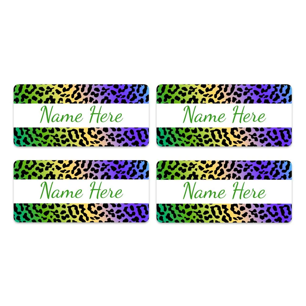 Leopard Print Rectangle Name Labels - Image 7