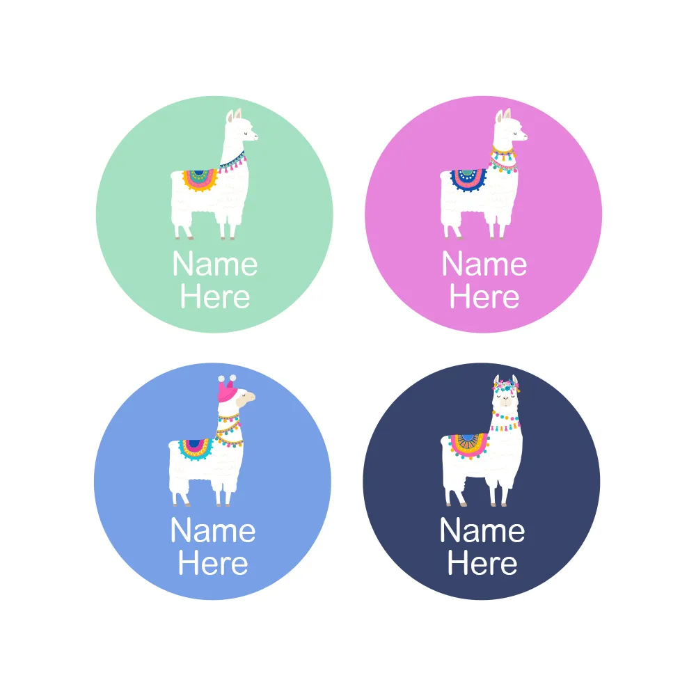 Llama Round Name Labels - Image 6
