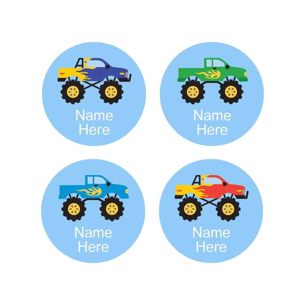 Monster Truck Round Name Labels - Image 3