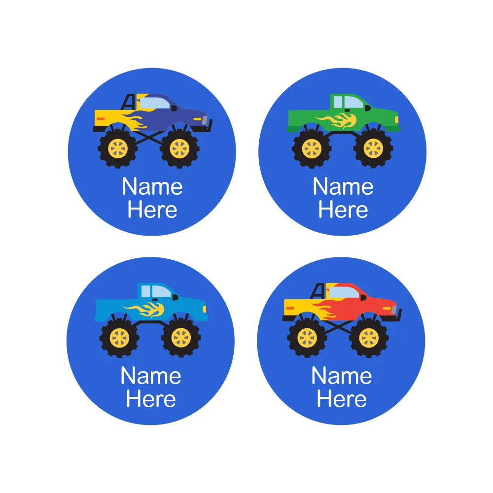 Monster Truck Round Name Labels - Image 6