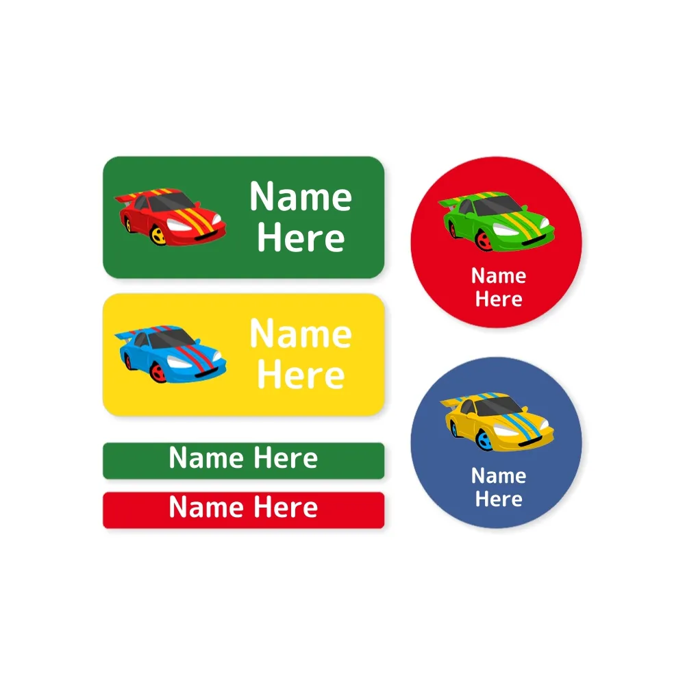 Racing Car Mixed Name Label Pack - Image 3
