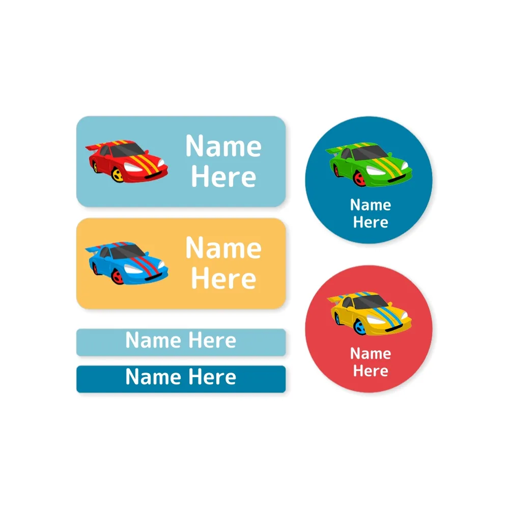 Racing Car Mixed Name Label Pack - Image 4