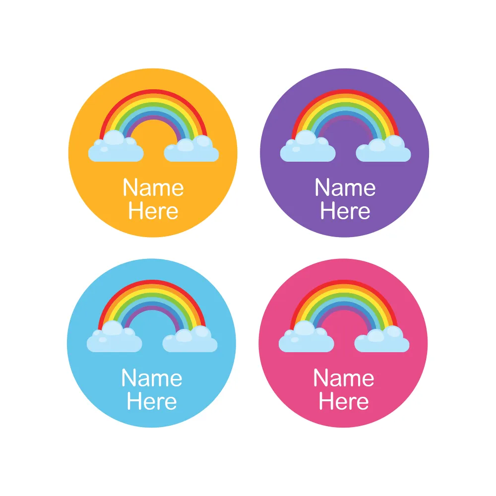 Rainbow Round Name Labels - Image 3