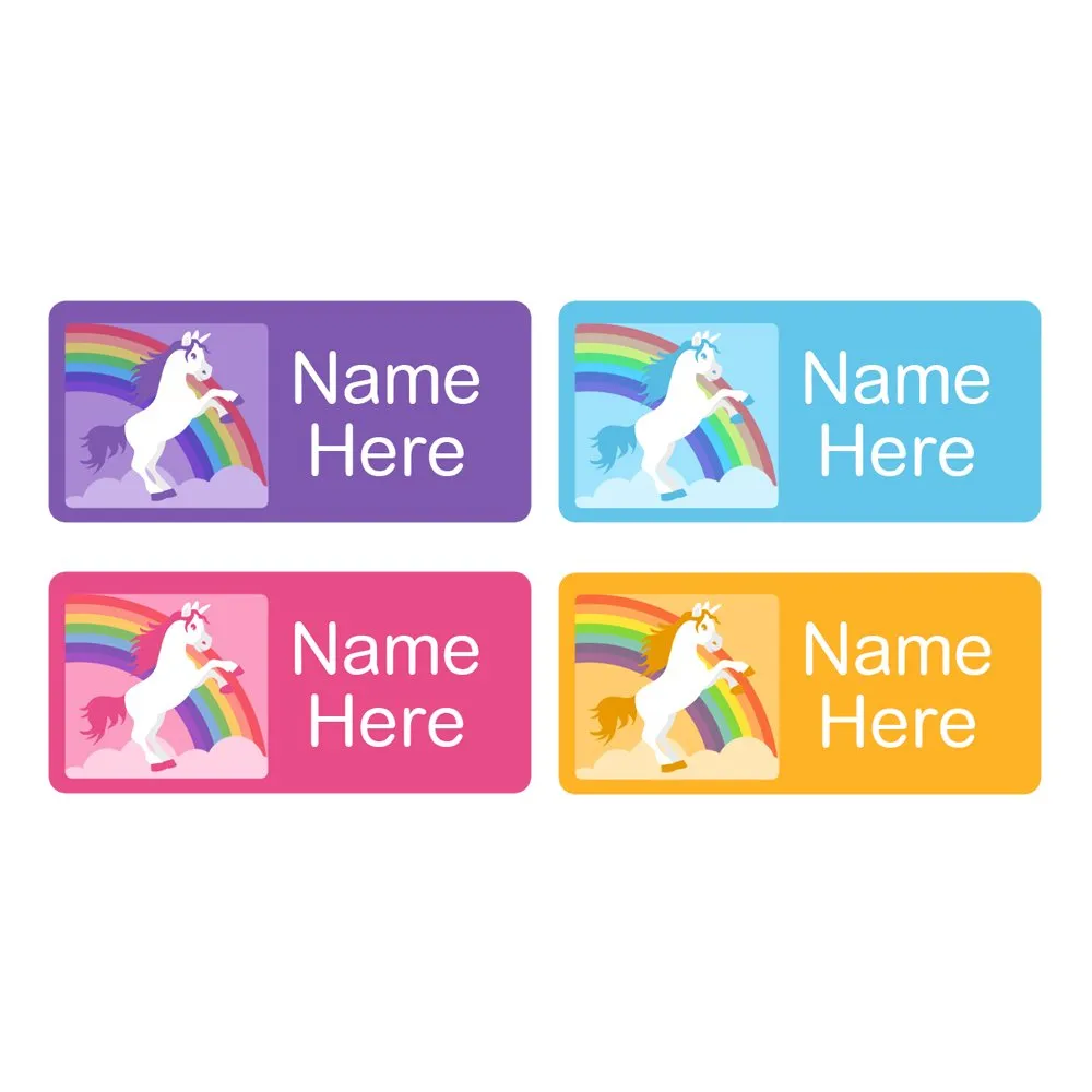Rainbow Unicorn Rectangle Name Labels - Image 6