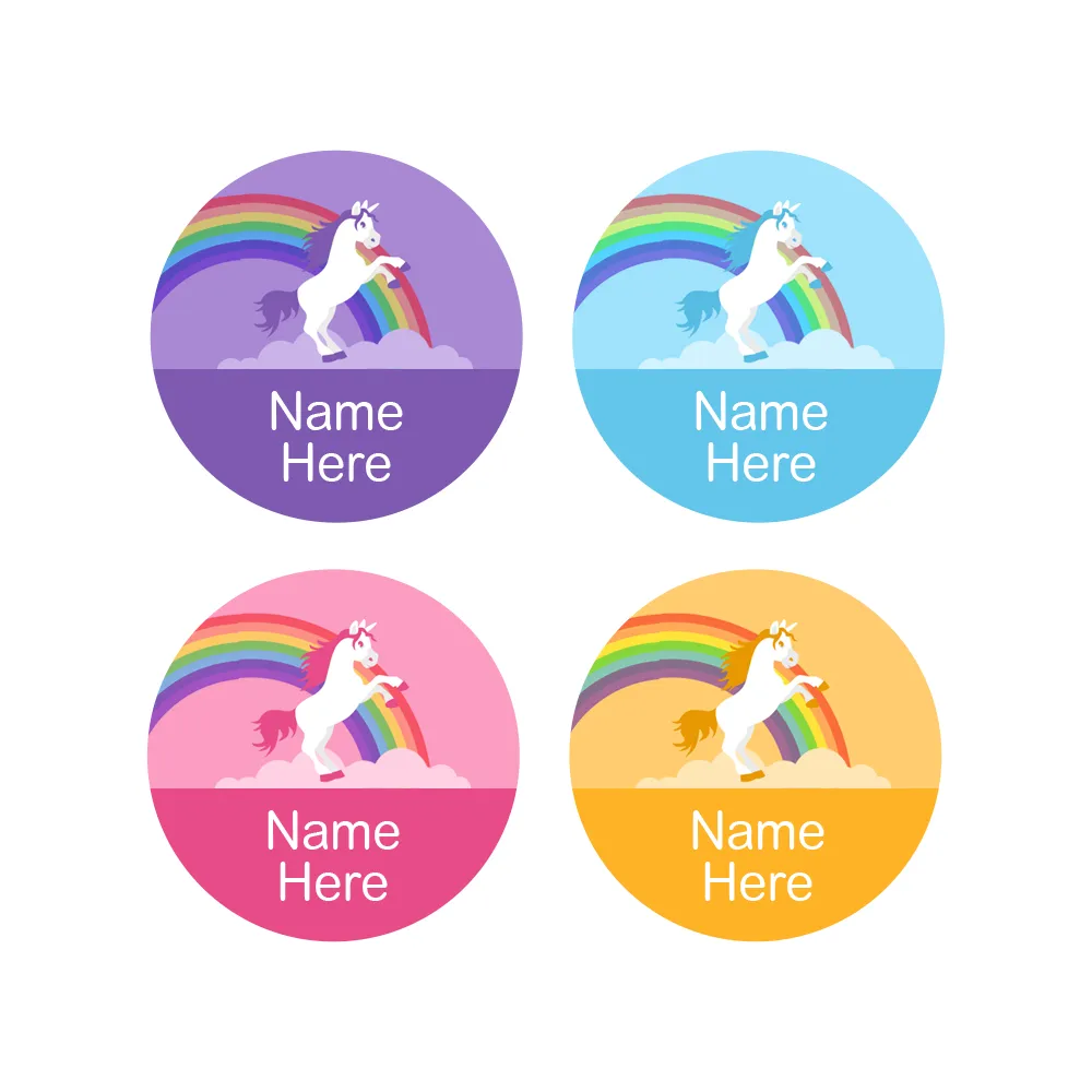 Rainbow Unicorn Round Name Labels - Image 6
