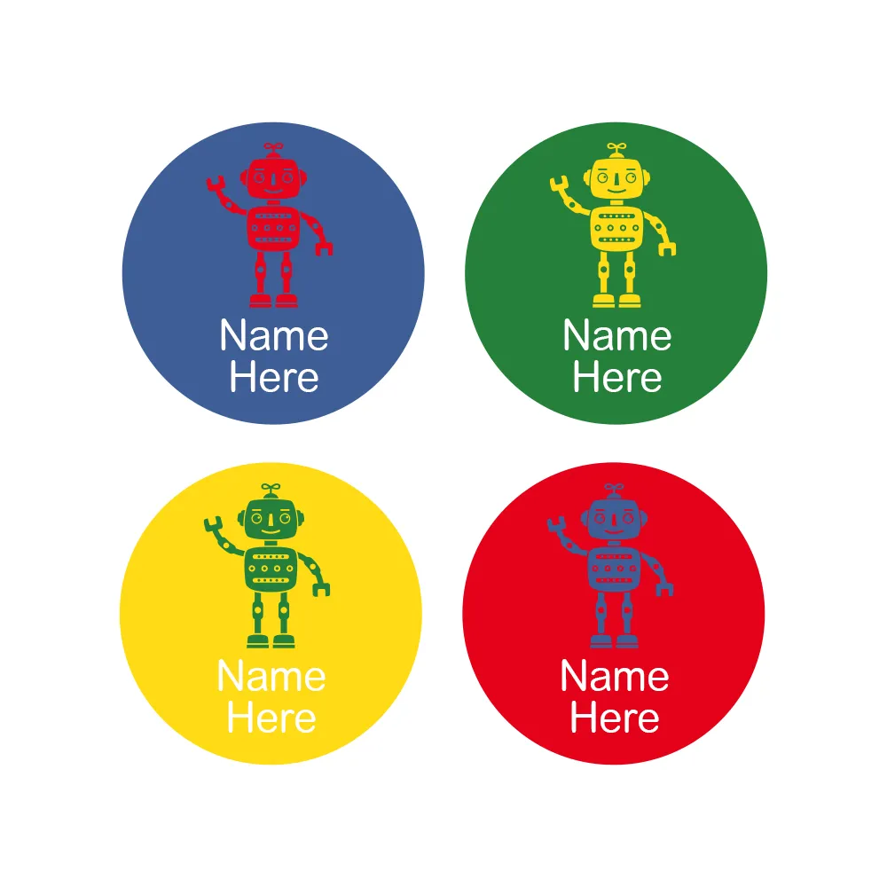 Robot Round Name Labels - Image 3