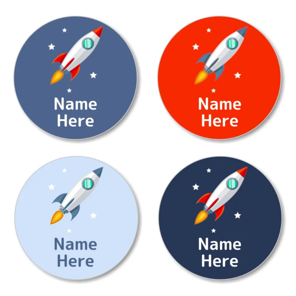Rocket Round Name Labels