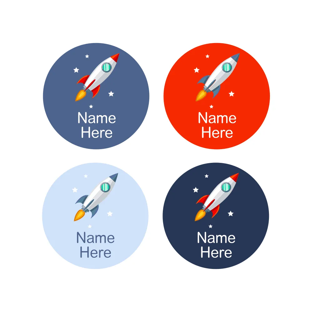 Rocket Round Name Labels - Image 3