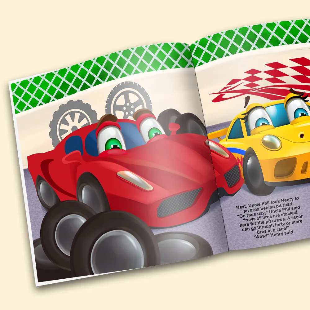“The Race Car" Personalized Story Book - Image 3