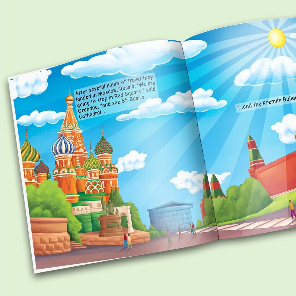 “Travels the World from the USA" Personalized Story Book - Image 4