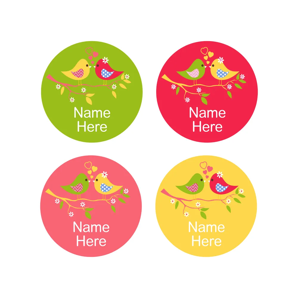Two Birds Round Name Labels - Image 7