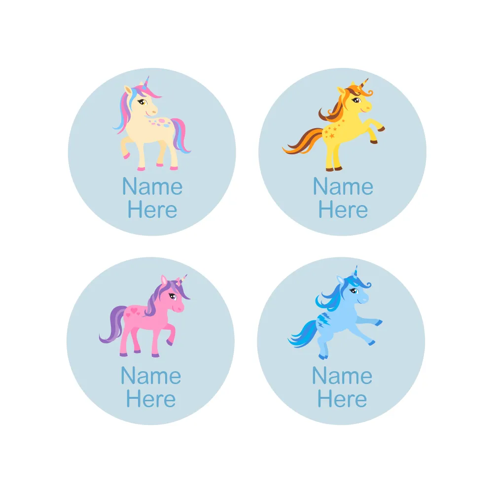 Unicorn Round Name Labels - Image 5