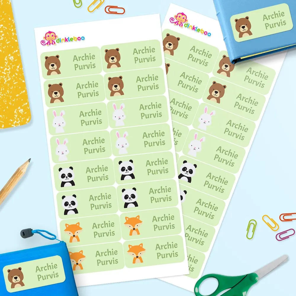Woodland Animals Rectangle Name Labels - Image 2
